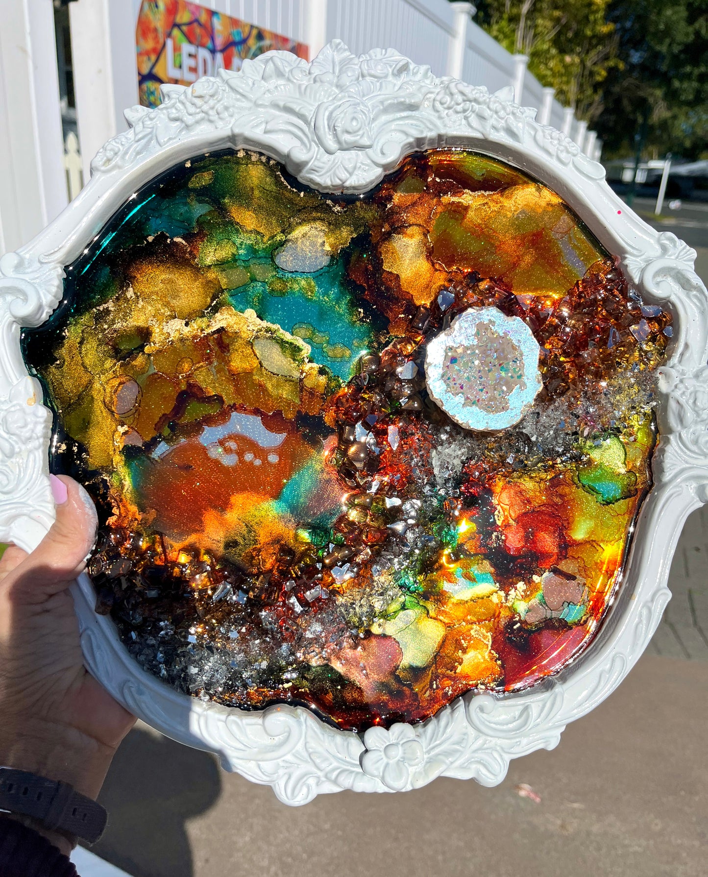 'Shooting Stars'- Recycled framed mirror