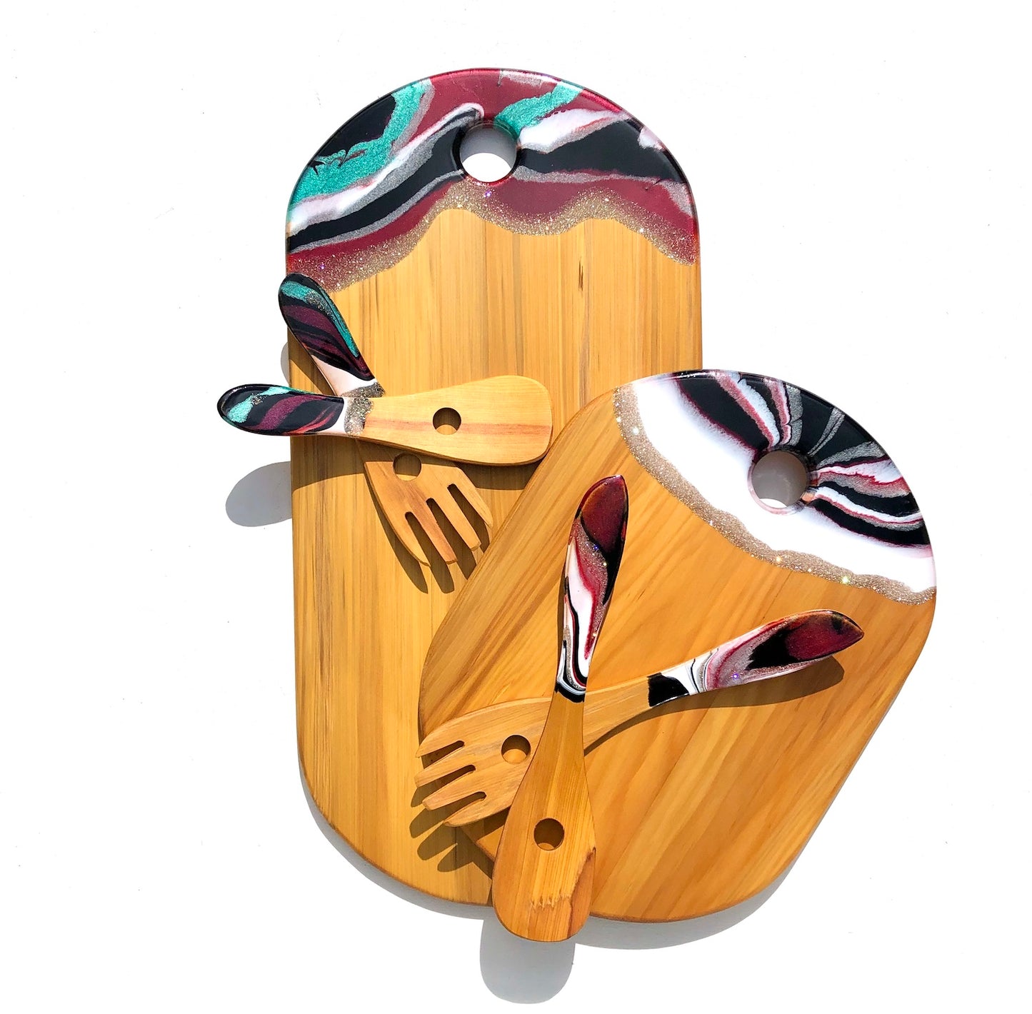 'Jingle Bells' - Cheeseboard - Leda Daniel Art Studio