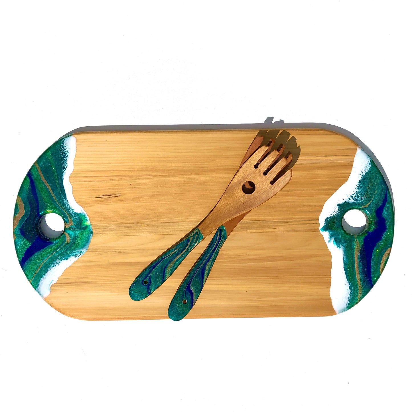 'Christmas Elves' - Cheeseboard - Leda Daniel Art Studio
