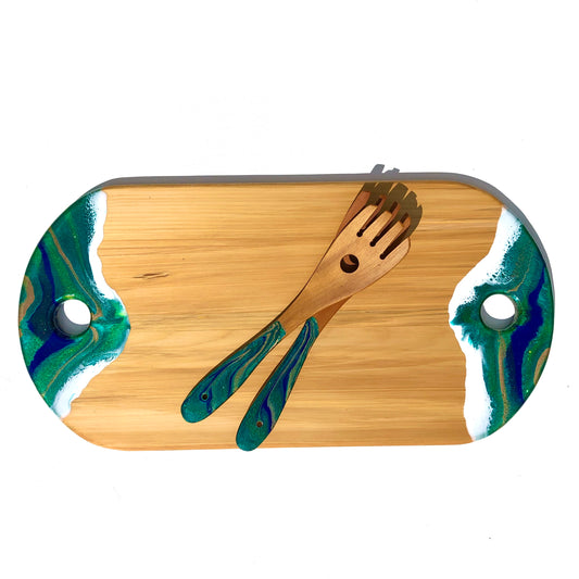 'Christmas Elves' - Cheeseboard - Leda Daniel Art Studio